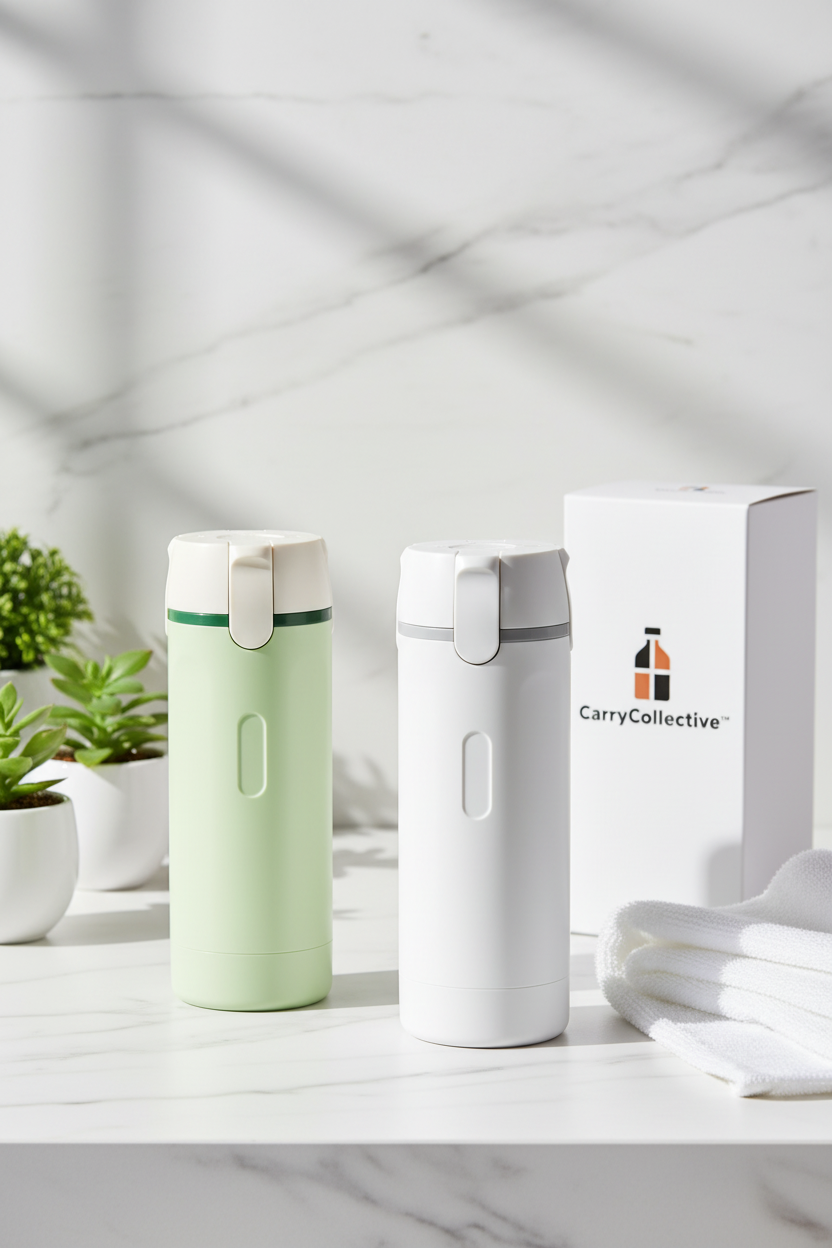 CarryCollective™ Pack & Go Dispenser | 4-in-1 Refillable Travel Toiletry Bottle